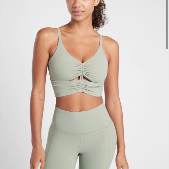 Athleta Other - ATHLETA Cinch Longline Bra Sage Green